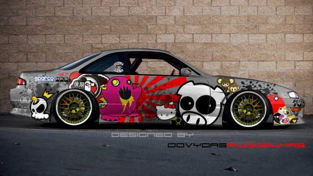Car stickers brickwall dahlovipcar graffiti free wallpaper for desktop - medium preview image