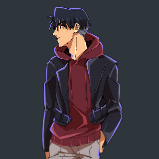 Man red hoodie black jacket #2 free wallpaper for tablet - medium preview image