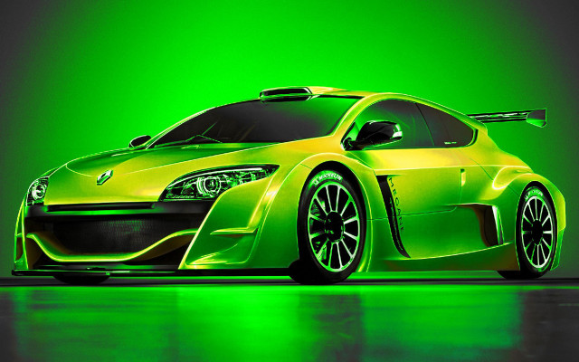 Yellow sports car green background free wallpaper for desktop - medium preview image
