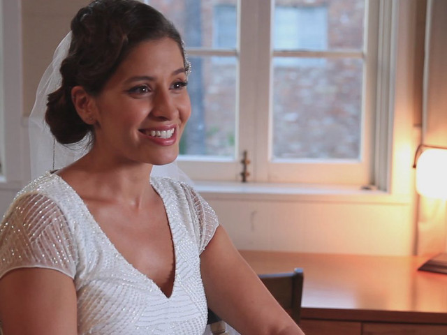 Woman wedding dress window smiling free wallpaper for desktop - medium preview image