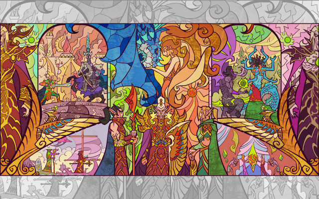 Woman man castle bridge background free wallpaper for desktop - medium preview image