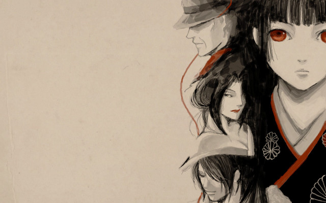 Man woman red eyes fan free wallpaper for desktop - medium preview image