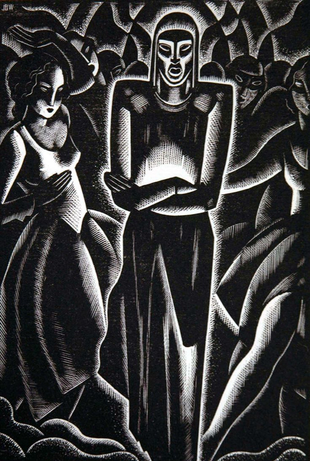 Black white painting man woman free wallpaper for mobile - medium preview image