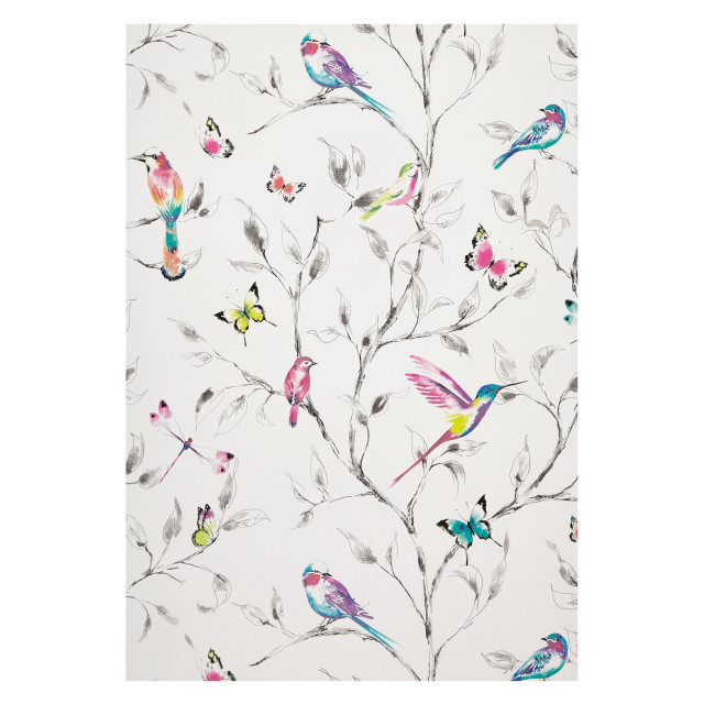 Birds flowers watercolor butterflies beetle free wallpaper for tablet - medium preview image