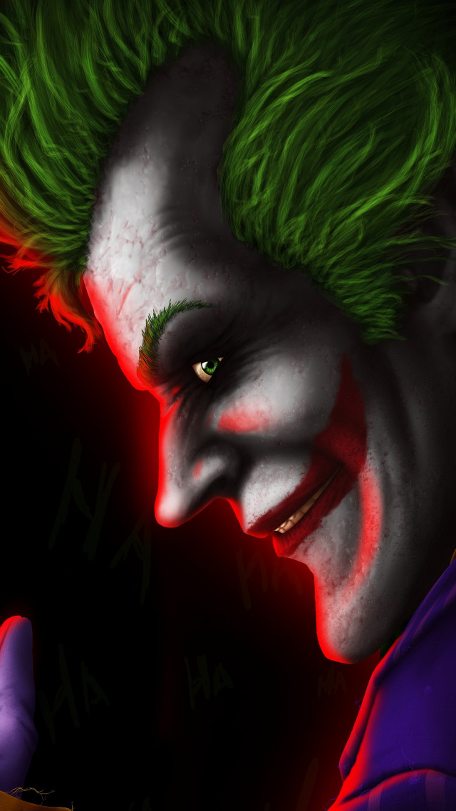 Joker green hair red nose free wallpaper for mobile - medium preview image