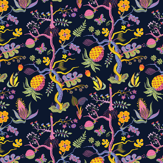 Colorful bird flower branch lily free wallpaper for tablet - medium preview image