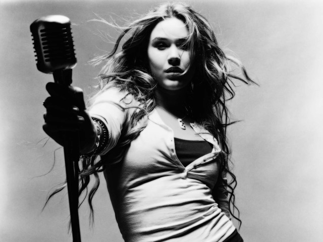 Woman hairbrush hairdryer wind blowing free wallpaper for desktop - medium preview image