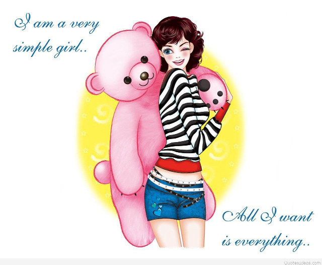 Woman hugging pink teddy bear free wallpaper for desktop - medium preview image