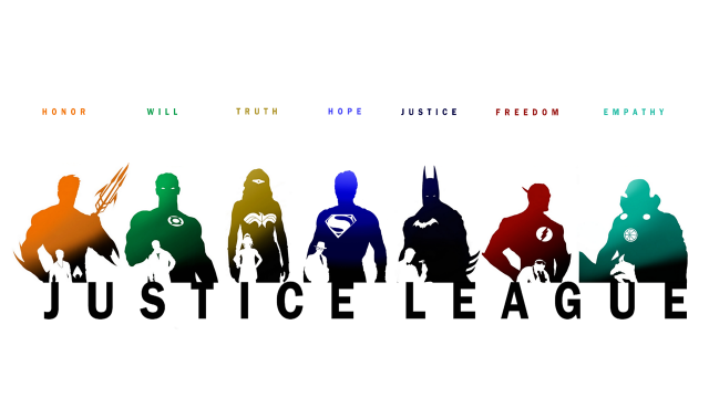 Justice league group people white free wallpaper for desktop - medium preview image