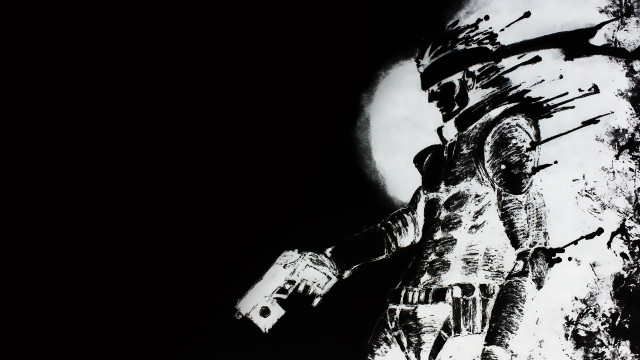 Man tree moon black white free wallpaper for desktop - medium preview image