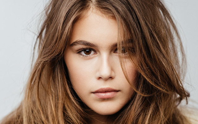 Woman long hair white shirt #30 free wallpaper for desktop - medium preview image