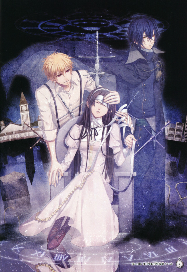 Anime couple clock tower standing free wallpaper for mobile - medium preview image