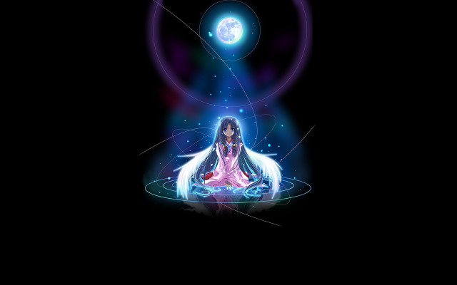 Woman lotus position light shining #2 free wallpaper for desktop - medium preview image