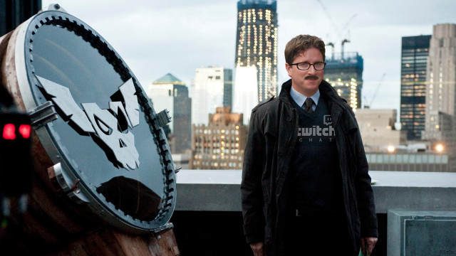 Man roof city background clock free wallpaper for desktop - medium preview image