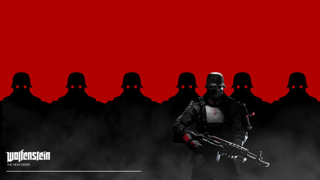 Group guns red background black free wallpaper for desktop - medium preview image