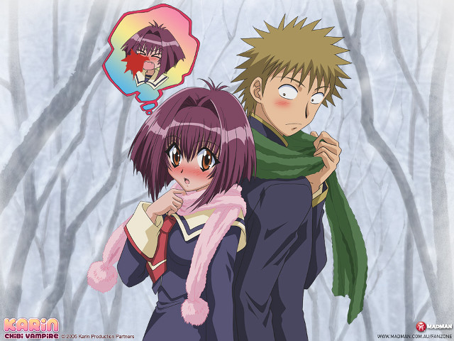 Anime couple snow balloon tree free wallpaper for desktop - medium preview image