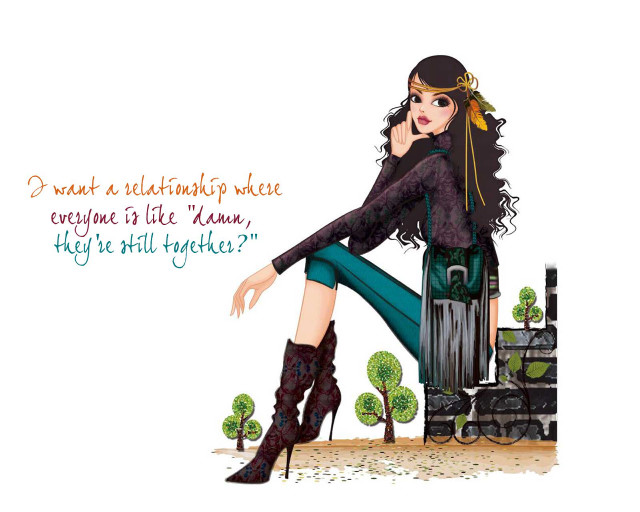 Woman suitcase tree train illustration free wallpaper for desktop - medium preview image