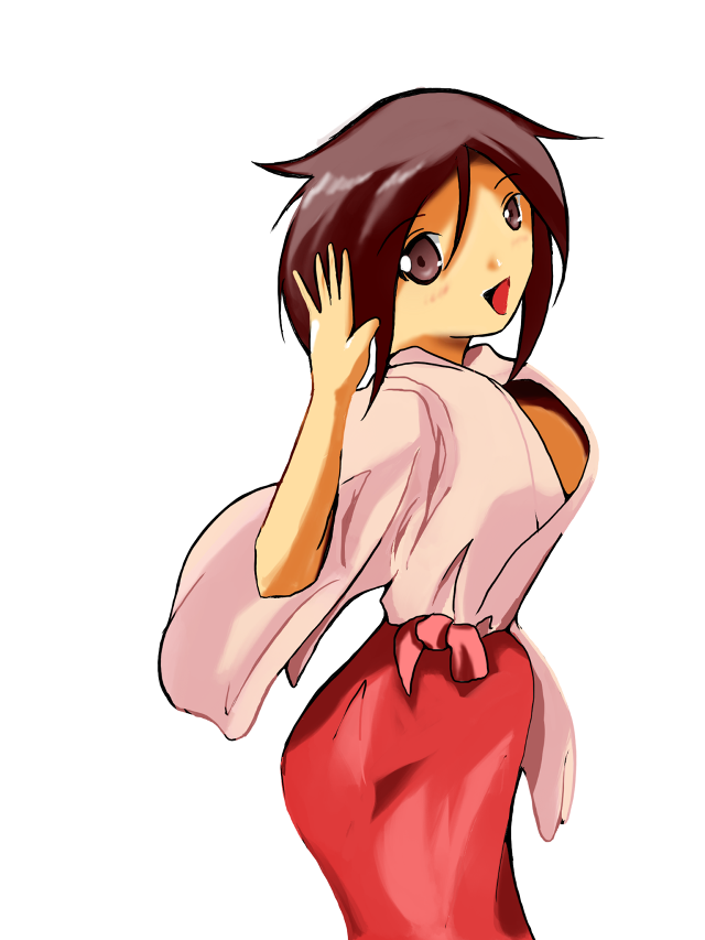 Woman red skirt talking cell free wallpaper for mobile - medium preview image