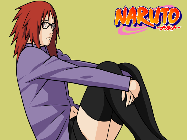 Redhair glasses anime style thighhighs free wallpaper for desktop - medium preview image