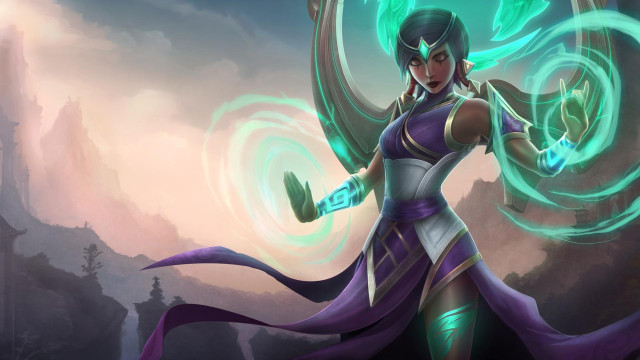 Purple woman green wand epylon free wallpaper for desktop - medium preview image