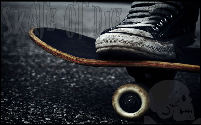 Skateboarder skull sneakers street action free wallpaper for desktop - medium preview image