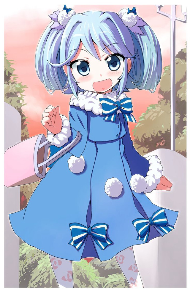 Cartoon girl blue hair blue #2 free wallpaper for mobile - medium preview image