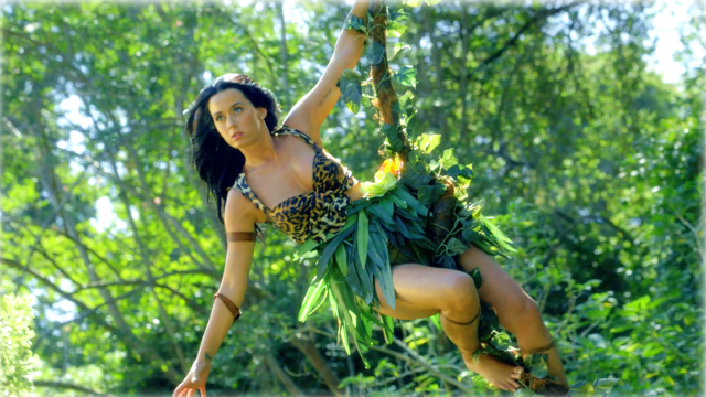 Jungle woman hanging branch primitivism free wallpaper for desktop - medium preview image