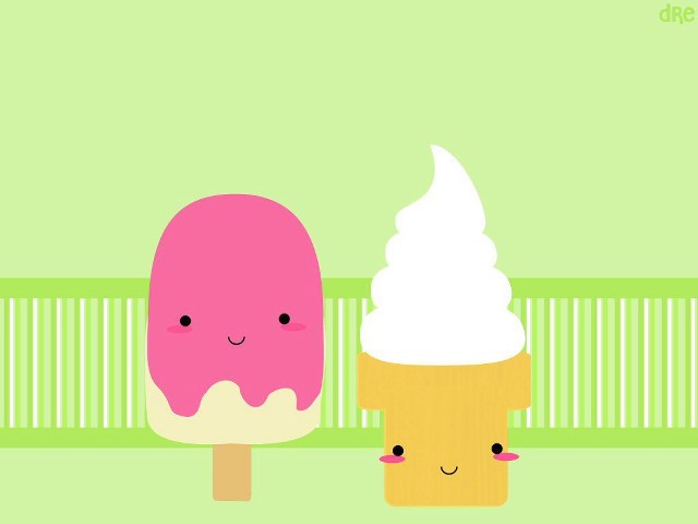 Ice cream faces green background free wallpaper for desktop - medium preview image