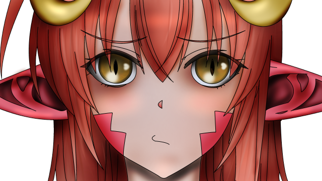 Anime girl horns head eyes free wallpaper for desktop - medium preview image