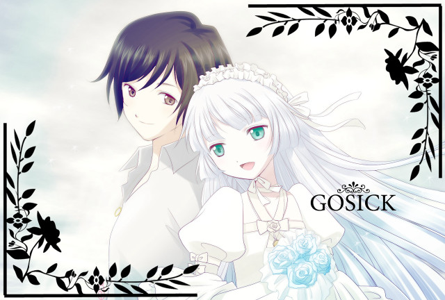 Anime couple long hair blue #4 free wallpaper for desktop - medium preview image