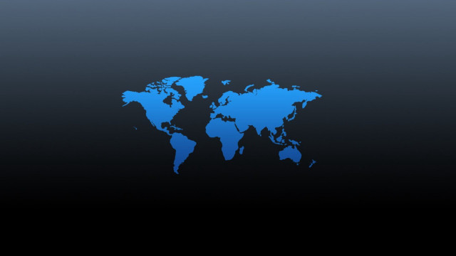 Blue world map black background #3 free wallpaper for desktop - medium preview image