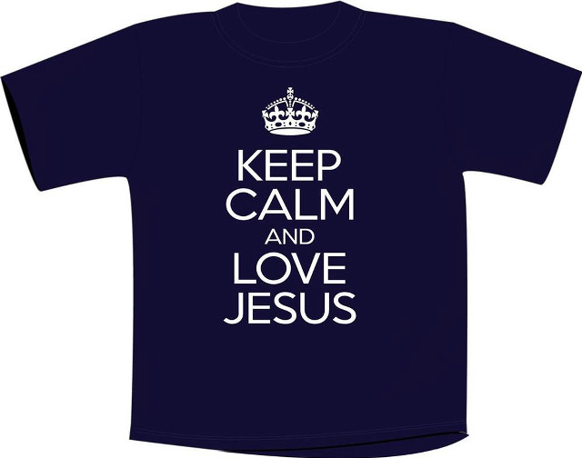 Keep calm love jesus navy free wallpaper for desktop - medium preview image