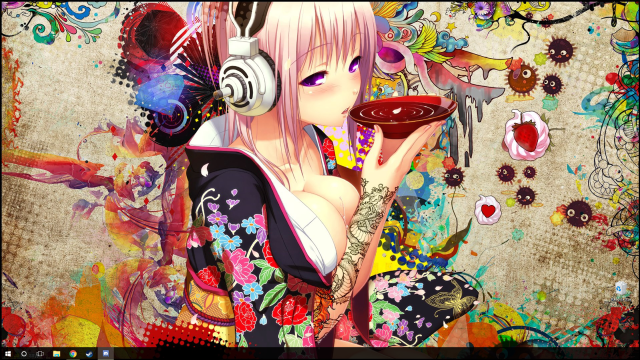 Woman headphones red object colorful free wallpaper for desktop - medium preview image