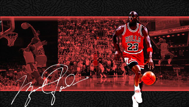 Basketball player signed ball crowd free wallpaper for desktop - medium preview image