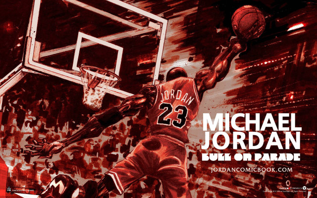 Michael jordan dunking basketball hoop free wallpaper for desktop - medium preview image