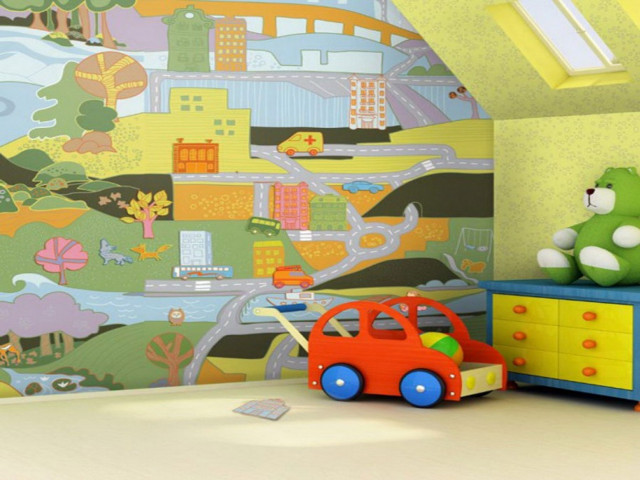 Childs room colorful wallpaper toy free wallpaper for desktop - medium preview image