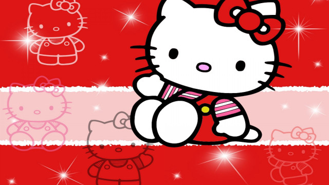 Hello kitty wallpaper red background #2 free wallpaper for desktop - medium preview image