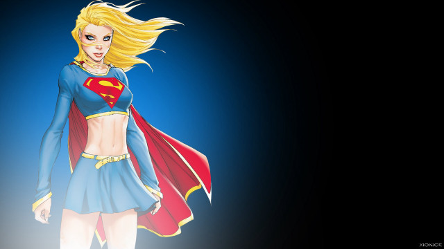 Cartoon woman supergirl cape head free wallpaper for desktop - medium preview image