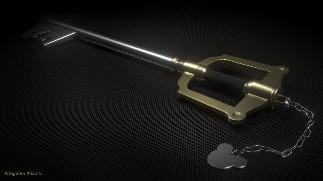 Golden key chain black surface free wallpaper for desktop - medium preview image