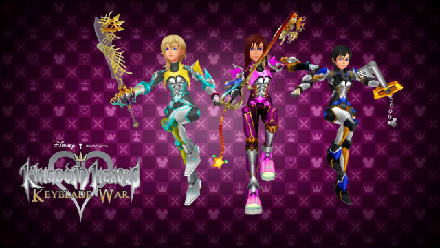 Cartoon characters purple background hearts free wallpaper for desktop - medium preview image