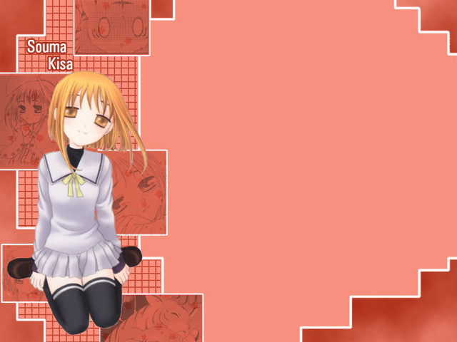 Anime girl blonde school red free wallpaper for desktop - medium preview image