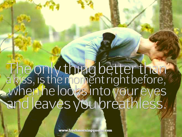 Man woman kissing woods quote free wallpaper for desktop - medium preview image