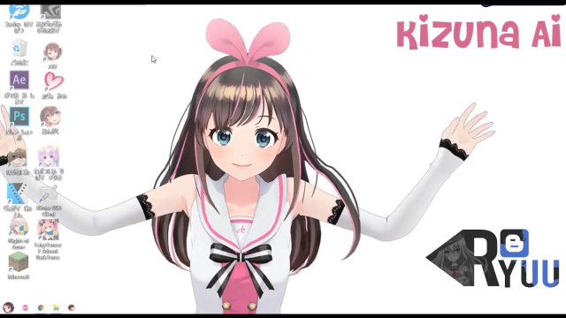 Kizuna ai bow long hair free wallpaper for desktop - medium preview image