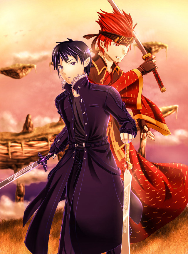 Anime couple field grass sky free wallpaper for mobile - medium preview image