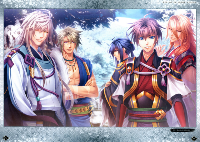 Anime characters group blue background #12 free wallpaper for desktop - medium preview image