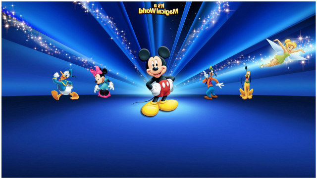 Mickey mouse cartoon stage blue free wallpaper for desktop - medium preview image