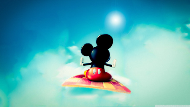 Mickey flying colorful object sky free wallpaper for desktop - medium preview image