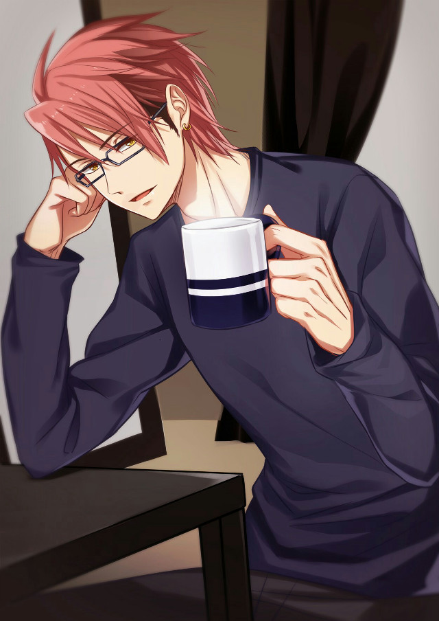 Man red hair glasses coffee free wallpaper for mobile - medium preview image
