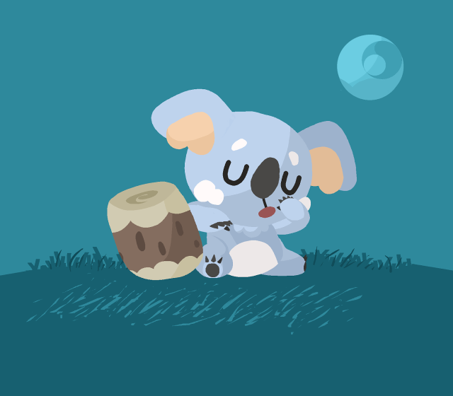 Cartoon koala sitting wood ball free wallpaper for tablet - medium preview image