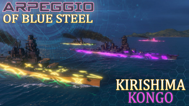 Fleet ships ocean neon lights free wallpaper for desktop - medium preview image